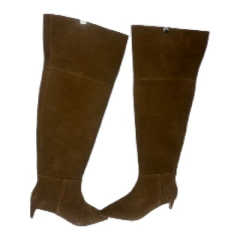 Vince Camuto Camel Brown Suede Leather Iana Over The Knee Boots Size‎ 10 New NC